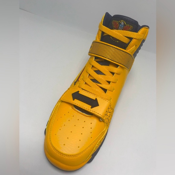 Men's Troop Cobra Mid Mustard Yellow | Navy High-Top Sneakers NWT - Picture 5 of 5